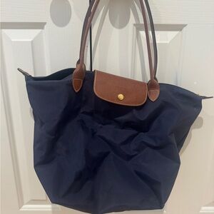 Longchamp Navy Blue Tote Bag